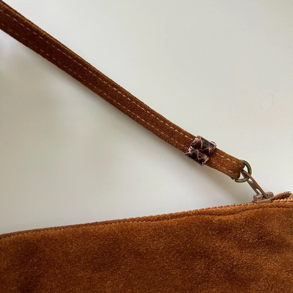 Vintage y2k designer Ruth Saltz suede clutch